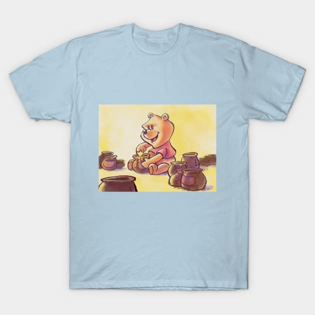 bear with honey T-Shirt by gzavye's 